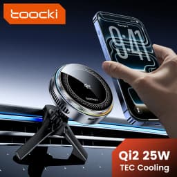 Toocki Qi2.2 25W Wireless Charger Magnetic Car Phone Holder TEC Cooling for iPhone 17 16 15 Samsung S26 S25 for Magsafe Charger