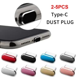 Metal Type C Dust Plugs Cellphone Anti-dust Protectors for Apple IPhone 15 Pro Max/15 Plus/15 Pro Samsung Dustplug