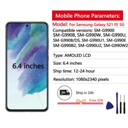 6.4''New AMOLED Display For Samsung Galaxy S21 FE 5G LCD Display Touch Screen Digitizer For Samsung S21 FE Display Replacement