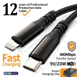 1pc 2pc MFi Certified USB C to Lightning Cable 20W Nylon Braided Fast Charging Cord for iPhone 14-8 iPad AirPods 2m 3m 6ft 10ft