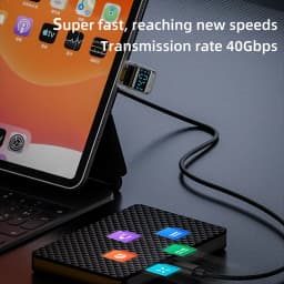 90 Degree USB C Adapter Right Angle U Shape Type C Adapter 40Gbps Data Transfer PD 140W USB4.0 8K 60Hz Video for Thunderbolt 3/4