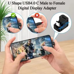 90 Degree USB C Adapter Right Angle U Shape Type C Adapter 40Gbps Data Transfer PD 140W USB4.0 8K 60Hz Video for Thunderbolt 3/4