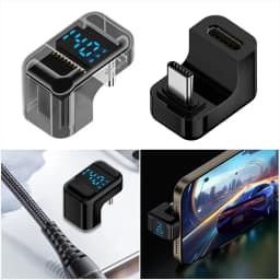 90 Degree USB C Adapter Right Angle U Shape Type C Adapter 40Gbps Data Transfer PD 140W USB4.0 8K 60Hz Video for Thunderbolt 3/4