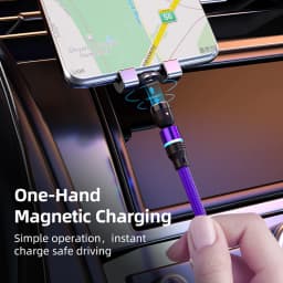 AUFU 3 in 1 540 Rotate Magnetic Type C Cable Micro USB Magnet Fast Charging Cable With LED For iPhone Xiaomi Huawei Samsung POCO