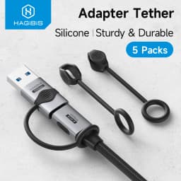 Hagibis Charging Cable Keeper Adapter Tether Holder Adapter Anti Loss Silicone Lanyard for USB C Adapter Micro USB Adapter