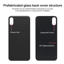 For iPhone X / XS / XS Max Battery Back Cover Glass Panel Rear Door Housing Case Replacement Part