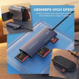 6 In 1 USB Type-C Card Reader SD TF CF MS XD M2 Memory Card Reader 480Mbps Adapter for iPhone 15 16 17 Laptop PC