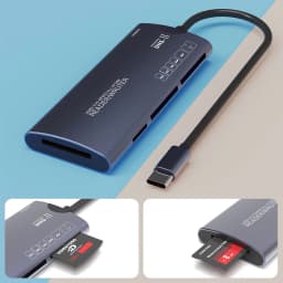 6 In 1 USB Type-C Card Reader SD TF CF MS XD M2 Memory Card Reader 480Mbps Adapter for iPhone 15 16 17 Laptop PC