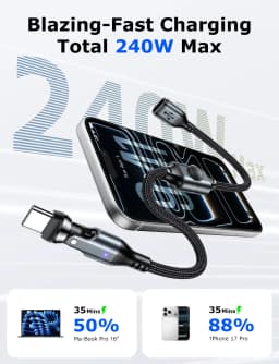 AUFU 240W USB C Extension Cable Type C Extender Cord for MacBook Xiaomi Nintendo Switch Independent Switch USB Extension Cable