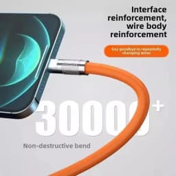 10A 120W Super Fast Charging Cable PD Type-C Liquid Silicone 1/1.5/2M C to C Quick Charging Cable for Xiaomi iPhone
