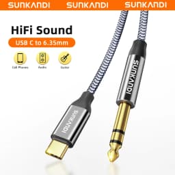 SUNKANDI USB C to 6.35mm 1/4 inch TRS Cable, Type C to 1/4 Audio Adapter Stereo Cable for Phones, Amplifier, Speaker, Headphone