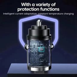 100W Mini Car Charger QC 3.0 Fast Charging PD USB Type C Pull Ring Car Phone Charger Adapter For Iphone 15 Xiaomi Samsung Huawei