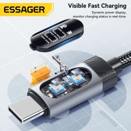 Essager 100W Car Spring Type C Cable For iPhone 17 16 15 Pro Xiaomi Samsung PD Fast Charging For Macbook iPad Type C to C Cable