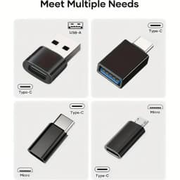 USB to USB-C Adapter Set, USB C to USB 3.0 OTG, Micro USB to USB C - Suitable for MacBook Pro Samsung Galaxy, Smartphones, Lapto