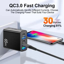 Total 65W Fast Charger PD 20W 5 Ports USB Charger QC 3.0 Phone Adapter For Samsung Xiaomi Huawei Wall Charge Adapter For Phone