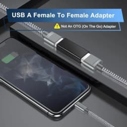 USB 3.0 to A-Type Female Adapter Cable Coupler - Expansion Connector for Connecting Two Male Lines USB Female to USB Female