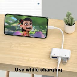 3in1 Lightning to USB/Lightning Card Reader for iPhone 14 13 12 11 Pro iPad Charging Converter For iOS OTG Adapter