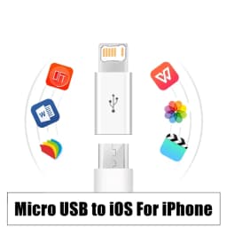 3 PCS Micro USB to Lighting OTG Adapter For iPhone X XR XS 11 12 13 14 Pro Max Fast Charging Cable Connector Data Sync Converter