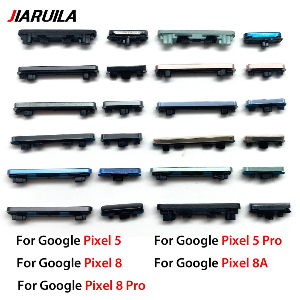 NEW Side Volume Button + Power ON / OFF Buttton Key Set Replacement Part For Google Pixel 5 / 5 Pro / 8 / 8 Pro / 8A