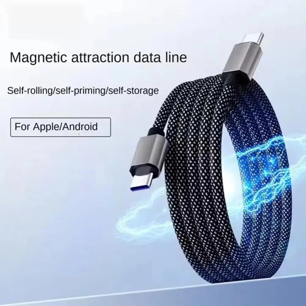 Magnetic Fast Charger Cable 100W USB C to Type C Compatible For iPhone 15 16 17 Samsung Xiaomi MacBook Laptop Data Wire