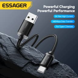 Essager 3A USB Type C Cable USB A To Type C Fast Charging Cables For IPhone15 Samsung Xiaomi Mobile Phone Data Charger Wire Cord