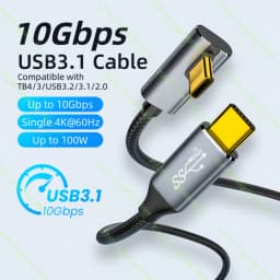 USB3.1 10Gbps Type C to Type C ThunderBolt3 Data Cable For Macbook PD 100W 5A QC4.0 3.0 USB-C Cable Cord For Samsung Xiaomi 2/3m