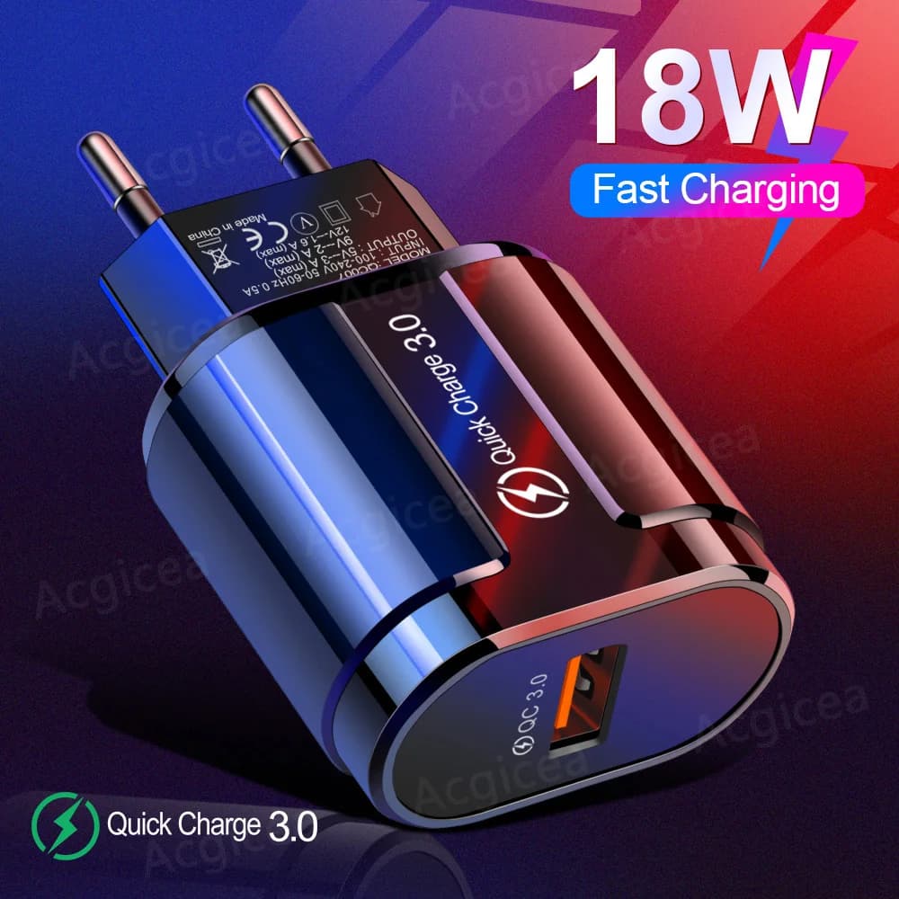 18W USB Charger Quick Charge Wall Charger For iPhone Samsung Xiaomi Huawei Portable USB Fast Charging Mobile Phone Power Adapter