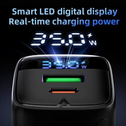 ACEFAST GaN 35W Fast Charging USB C Phone Charger For Samsung S25 S24 PD QC Quick Charge Wall Adapter With LED Digital Display