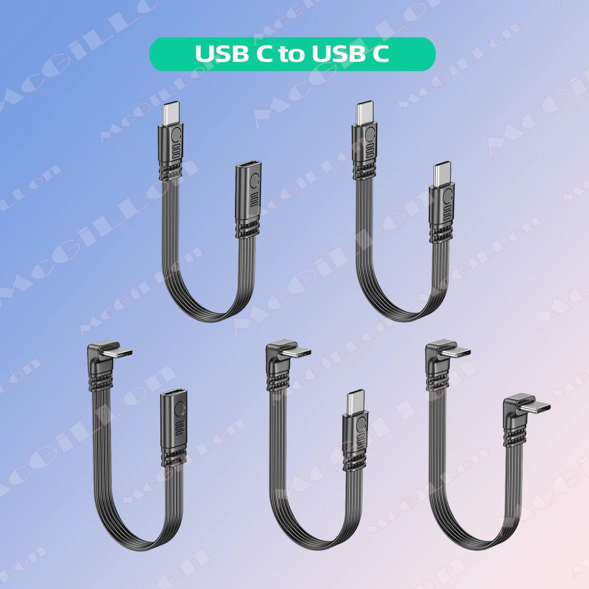 10-100cm Type C to Type C Conversion Adapter Cable Converter Wire Support 45W Charging & 480Mbps Data Transfer