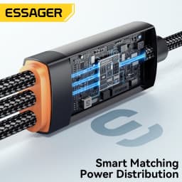 Essager 100W 3 in 1 USB C Charging Cable for Apple iWatch iPhone With Type C Lighting Multi-Charging Cable Magnetic Watch Charge