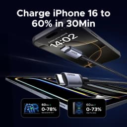 UGREEN PD60W USB-C to USB-C Cable Data Sync And Charging Cable Braided Fast Charge Cable for iPhone 17 16 Samsung S25 Poco iPad
