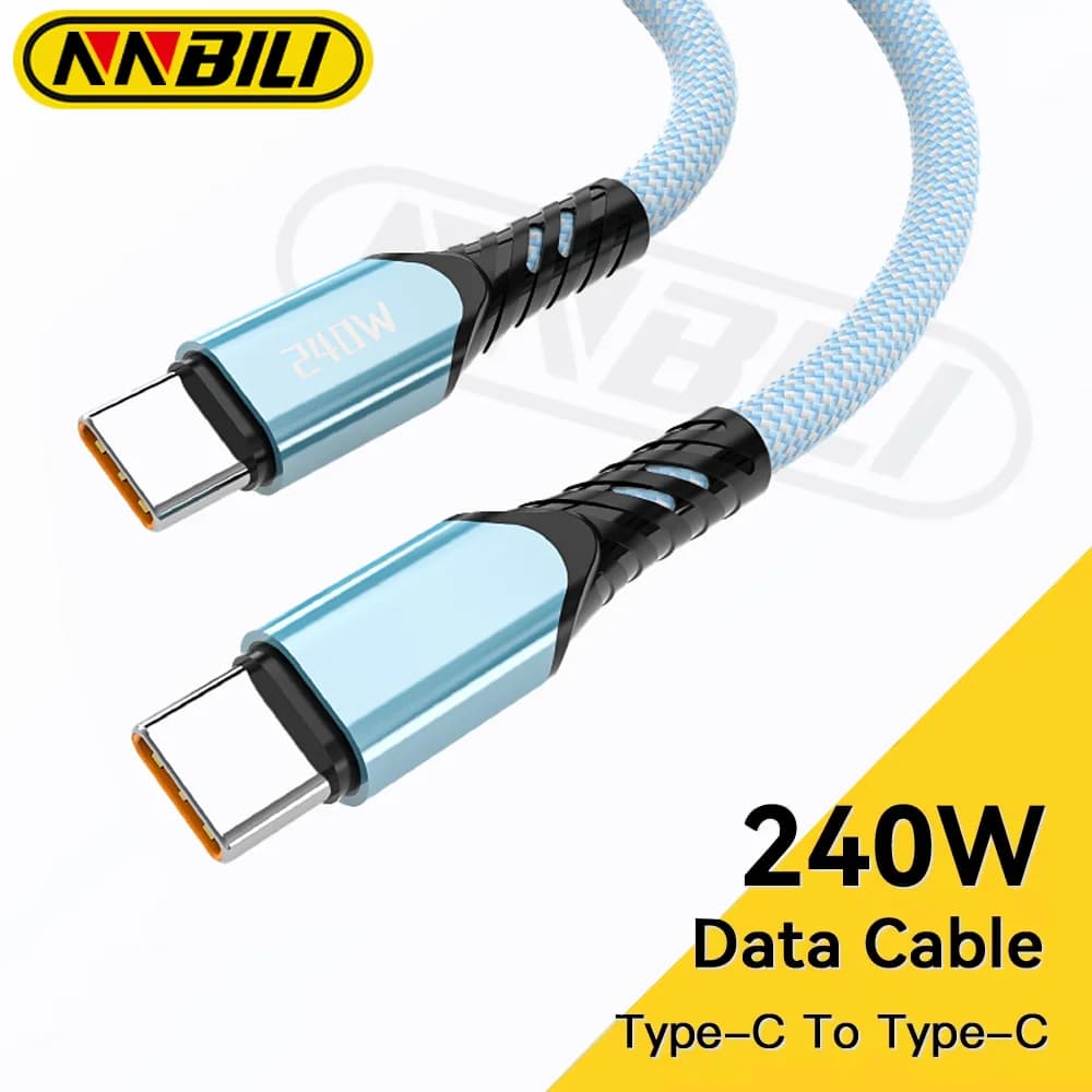 NNBILI 240W USB C To Type C Cable Super Fast Charging PD Type C Data Cable For iPhone 15 16 Xiaomi Samsung Huawei PC Macbook 