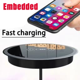 Quick Wireless Desktop Embedded Charger For iPhone 16 15 14 13 12 Samsung S24 S23 Huawei Xiaomi Phone Fast Inductive Charging