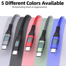 LAIHONEN New 100W LED Digital Display Quick Charge USB Type C Cable for iPhone 16 15 16 Pro Max 16 15 Plus 10FT USB A to USB C