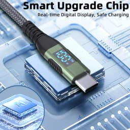 LAIHONEN New 100W LED Digital Display Quick Charge USB Type C Cable for iPhone 16 15 16 Pro Max 16 15 Plus 10FT USB A to USB C