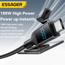 Essager 4 in 1 100W USB C Cable Digital Display Fast Charging For iPhone 16 Huawei Xiaomi MacBook iPad USB Type C Lighting Cord