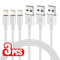 3PCS USB Fast Charging Data Cable For iPhone X XR XS Max 11 12 13 Mini 14 Pro Max 6S 7 8 14 Plus Rapid Charge USB-A Phone Cables