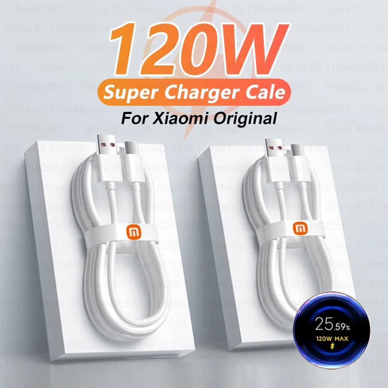 For Xiaomi Original 6A Usb Type C Cable Charger 120W Turbo Tipo Fast Charging For Mi 15 14 13 12 11 10 Pro Ultra Redmi Note K50