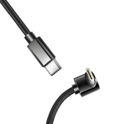 Nylon Braided 90 Degree Elbow USB Type C to USB C PD Cable For iPhone Samsung For Tesla 60W Fast Charger Cord USB-C Cable