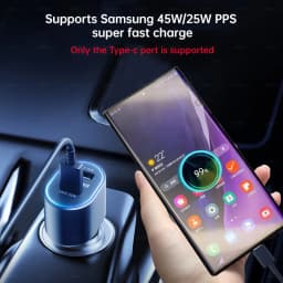 45W Original Type C Car Charger USB A 60W Fast Charging 5A PD Cable Phone Samsung Galaxy S25 S24 S23 S22 Ultra Note 20 A56 Tipo