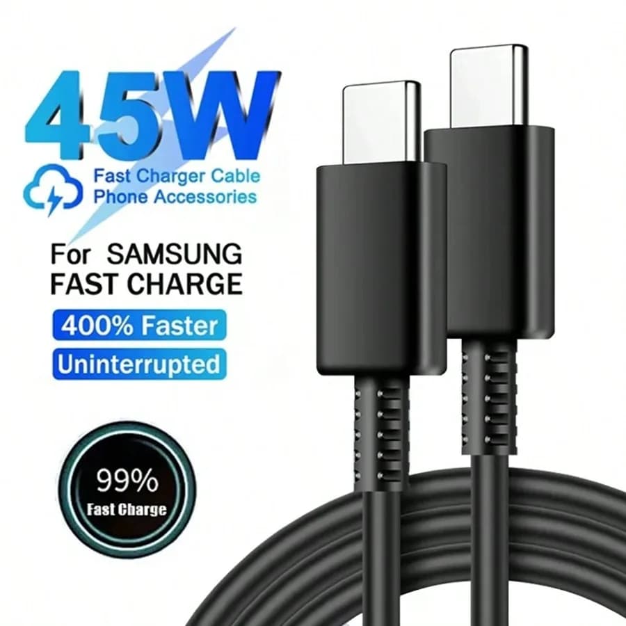 5A PD 45W USB C Super Fast Charging Type C Cable For Samsung S21 FE S22 Plus S23 S24 S25 Ultra Note 20 A15 A33 A34 A53 A54 A55