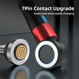 AUFU 7Pin 5A Magnetic Type C Cable For Xiaomi POCO Redmi Magnet Fast Charging Wire For iPhone iPad Samsung Micro USB Data Cord