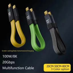 PD100W Type C to Type C Fast Charging Cable USB3.2 20Gbps ThunderBolt 3 5A USB-C Cord for iPhone 15 16 Huawei Samsung Xiaomi