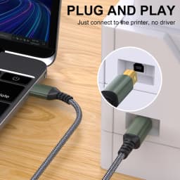USB A Printer Cable 16 Ft Up to 480 Mbps Transfers Data Speed for USB A Devices USB A to USB 2.0 Type B Dell Epson Lexmark