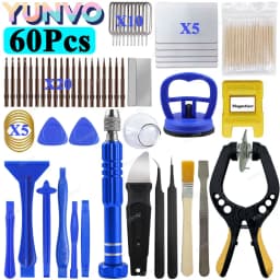 60x Mobile Phone Repair Tools Screwdriver Tablet Battery Disassembly Screen Opening Dust Cleaning Disassembly Set Small Pentagon