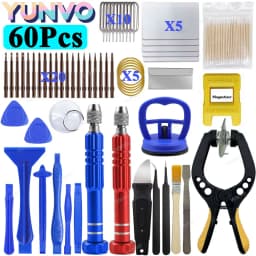 60x Mobile Phone Repair Tools Screwdriver Tablet Battery Disassembly Screen Opening Dust Cleaning Disassembly Set Small Pentagon