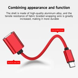 USB-C to USB Adapter, USB-C Male to USB Female OTG Data Cable for Smartphones, Tablets, Laptops & More