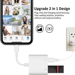 2-in-1 Type-C Lightning OTG Adapter for iPhone 17 16 15 14 13 Pro Max iPad to USB Cable 3.0 Converter Mouse Keyboard Camera Card
