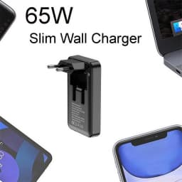 New 65W Power Adapter Foldable, Slim 65W Charger Multi-Port Charger 3 Port 2C1A Fast Charging For Phones Tablets and More
