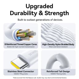 Baseus 240W Cable Type-C Fast Charging Data Cable USB-C to USB-C Graphene PD QC Quick For MacBook Pro For iPhone 17 16 Samsung